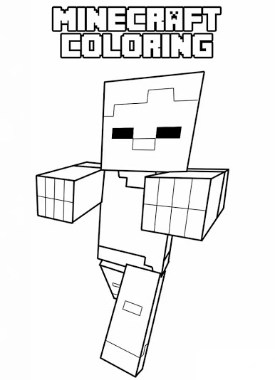 minecraft steve coloring pages