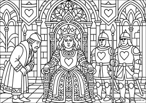 The Queen of Hearts in her palace