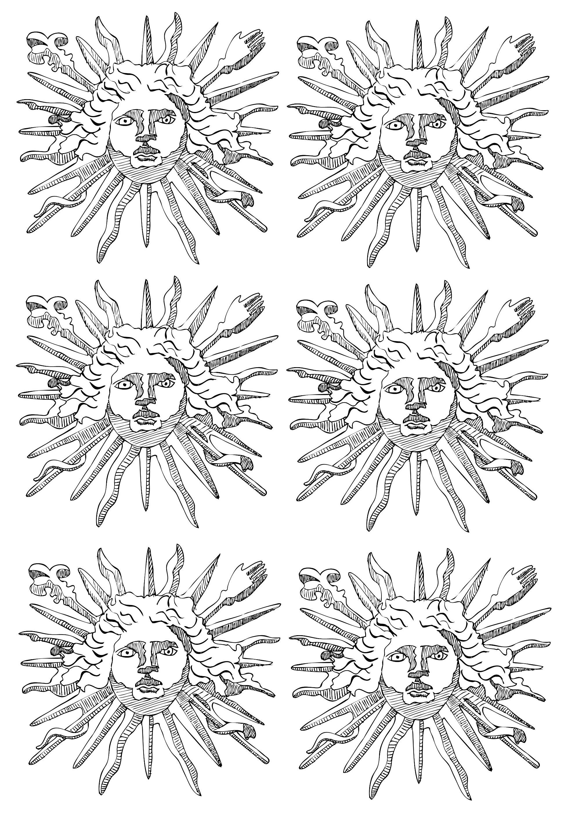 Symbols louis 14 sun king - 2 - Royal Adult Coloring Pages