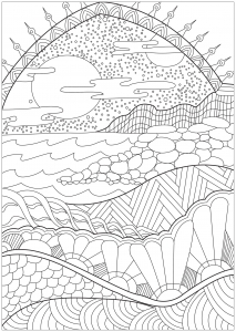 Adult Coloring Book | By The Beach | Calming Coloring Book for Adults |  Relaxing and Beautiful Beach Scenery | Instant Download
