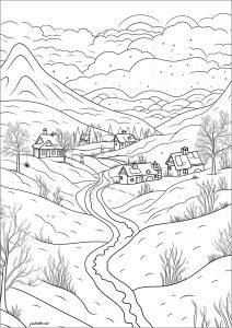  Winter Coloring Book For Adults: Large Print Charming