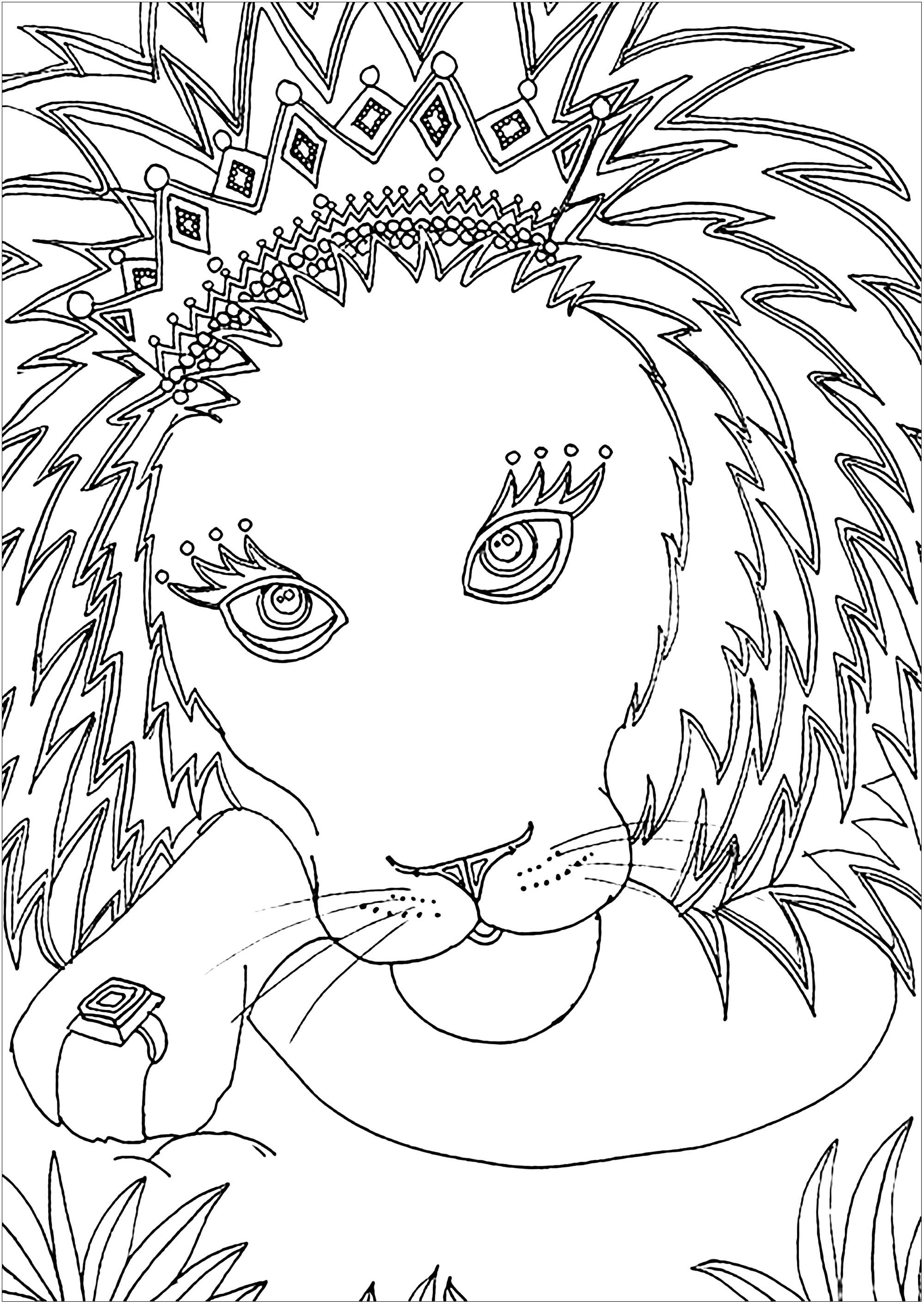 his majesty lions adult coloring pages