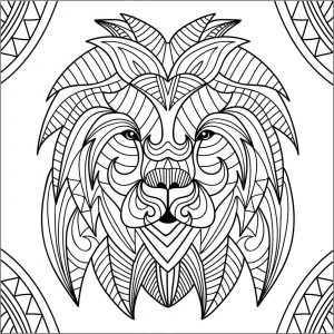 Mandala lion Coloring Pages for Adults