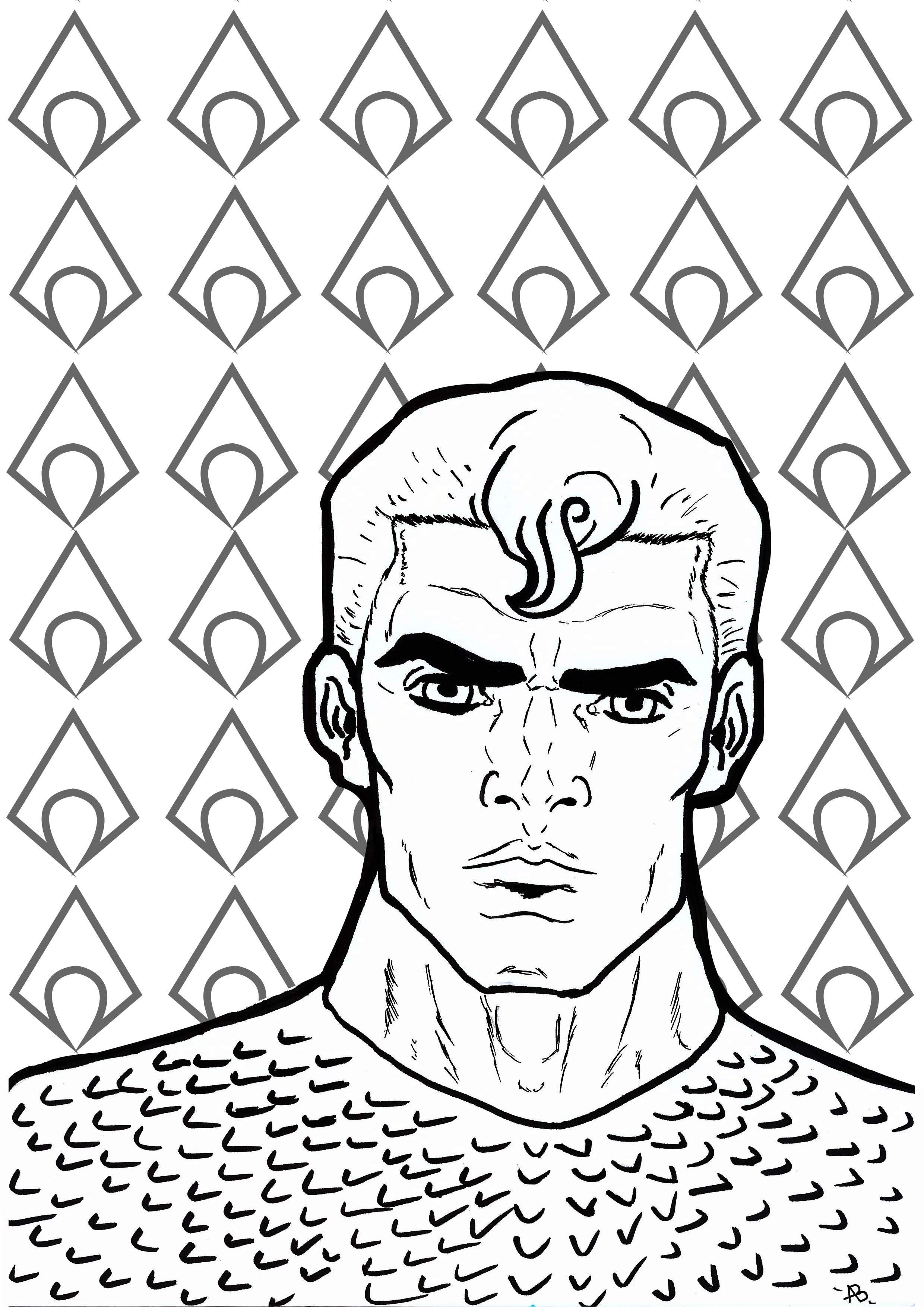 Coloring page inspired by Aquaman (DC Comics character), Artist : Allan