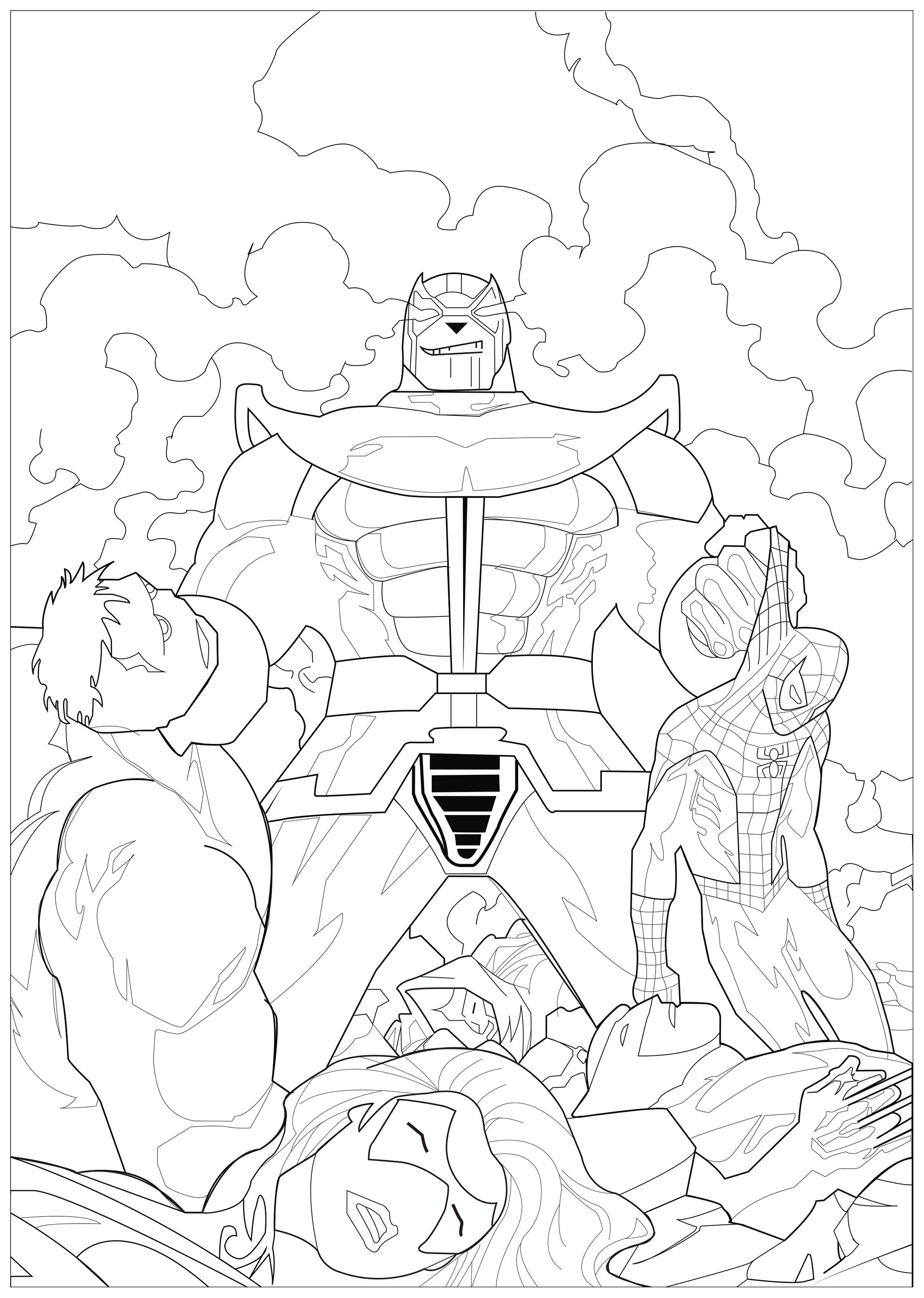 Coloring Marvel Thanos - Books Adult Coloring Pages