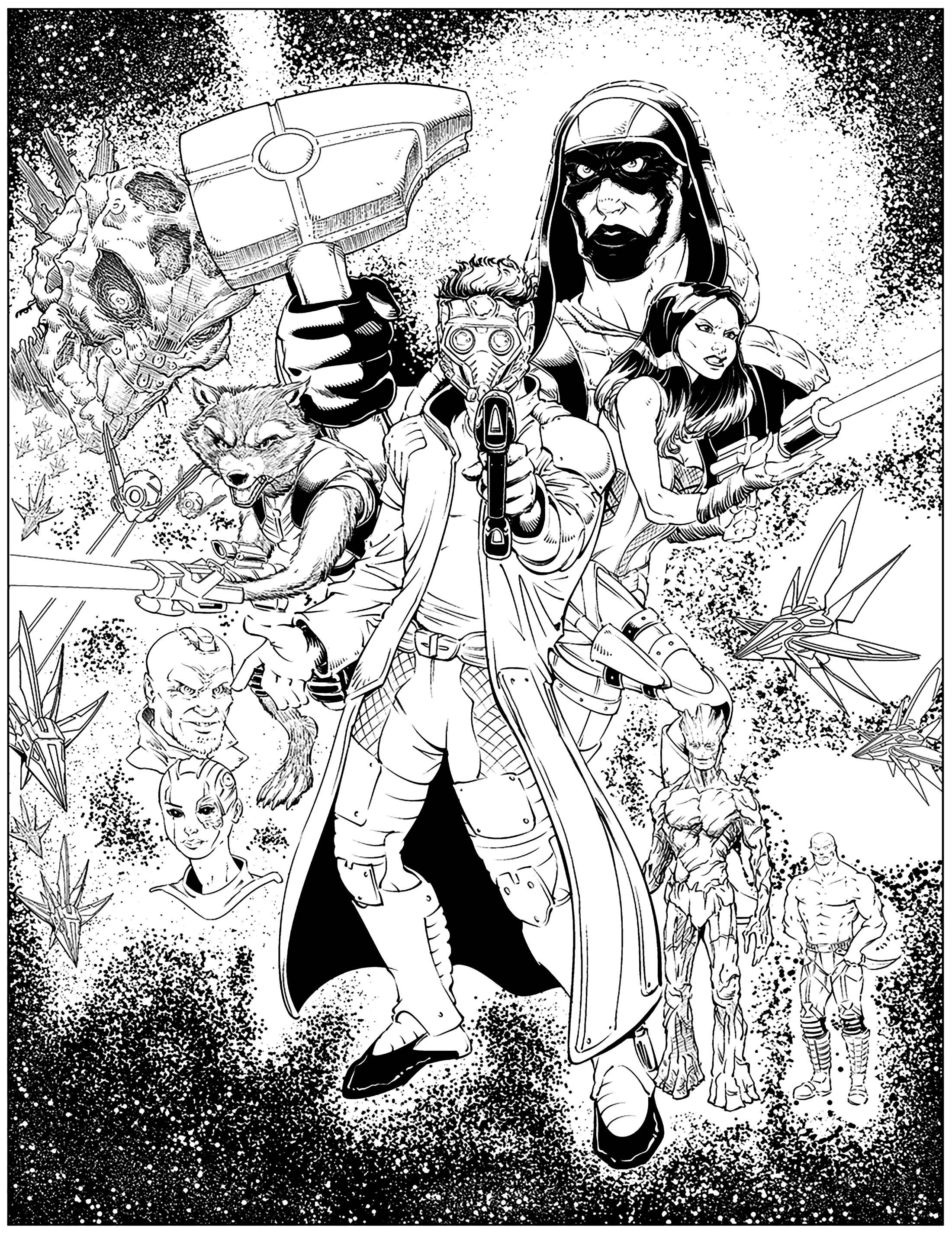 fan art guardians of the galaxy will robson books adult coloring pages