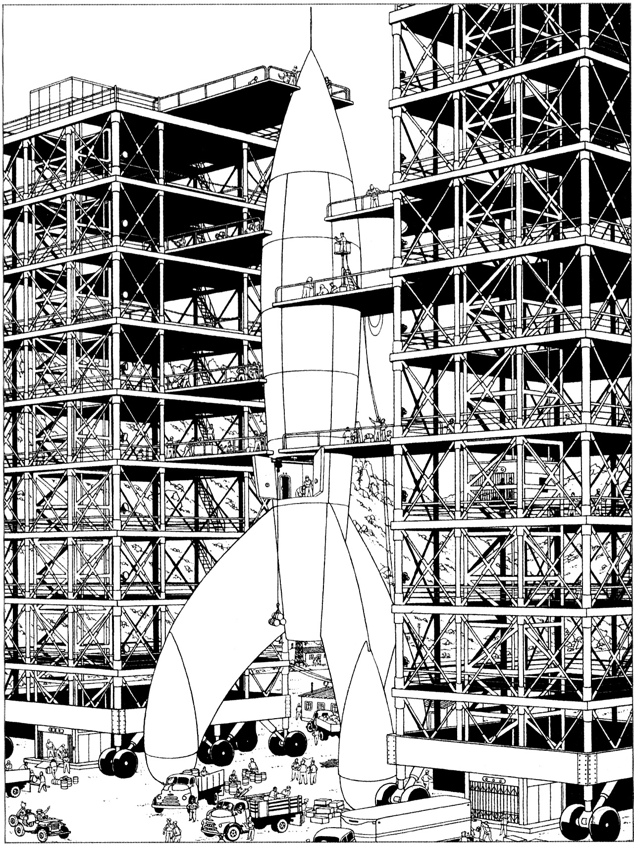 Tintin destination moon - Books Adult Coloring Pages - Page 3