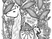 Llamas Coloring Pages for Adults