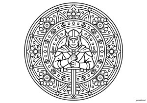 Noble warrior and floral elements