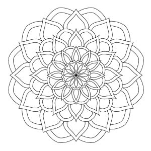 Simple abstract mandala with fine lines