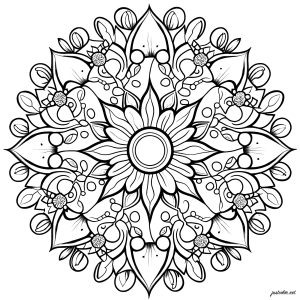 Cool Hand drawn Mandala - Mandalas with Flowers & vegetation