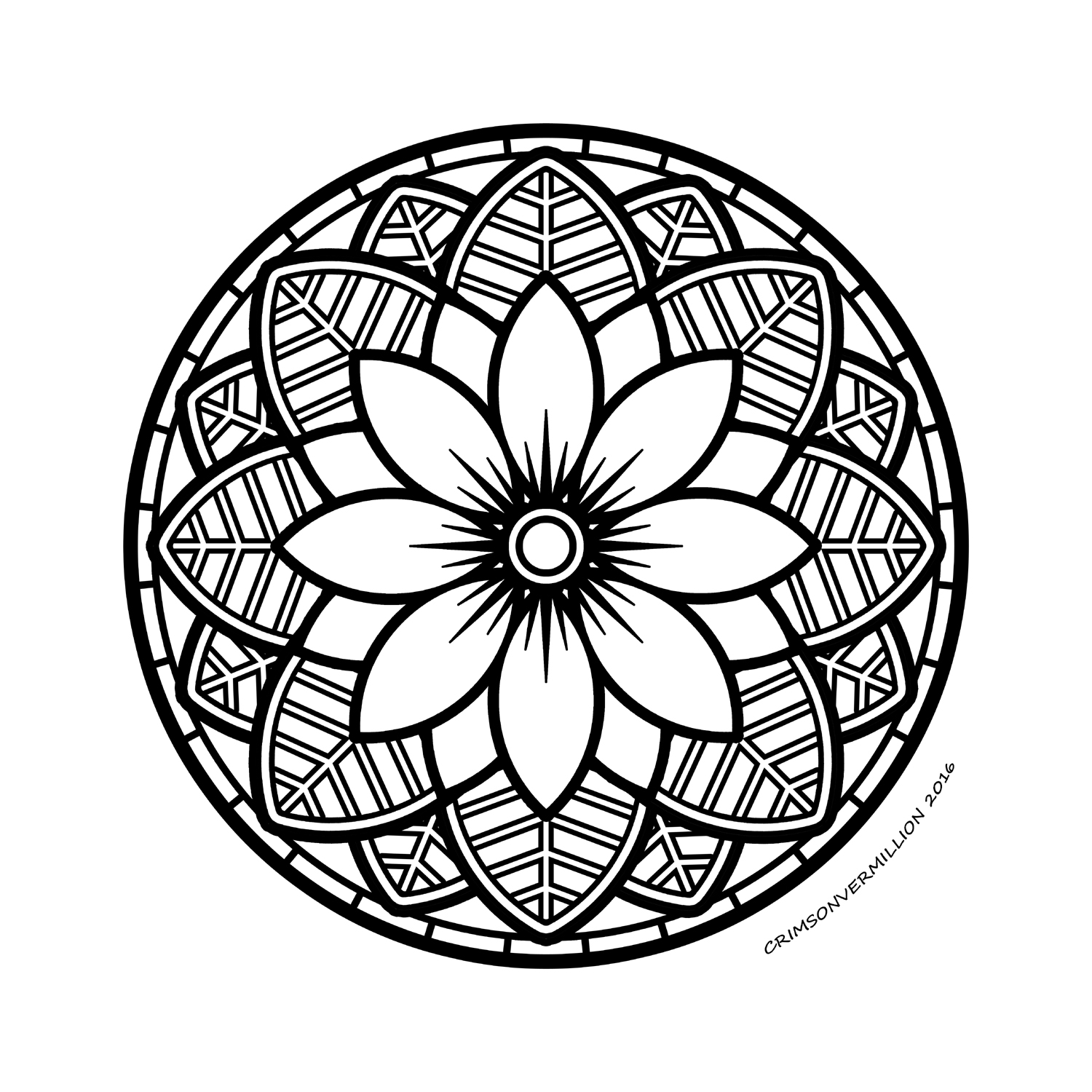 Color this mandala to time travel with it!, Artist : Crimson Vermillion