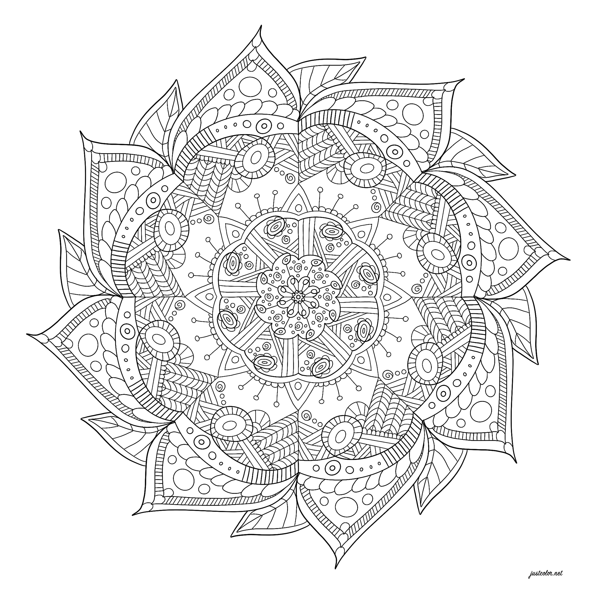 Abstract Mandala - Mandalas Adult Coloring Pages