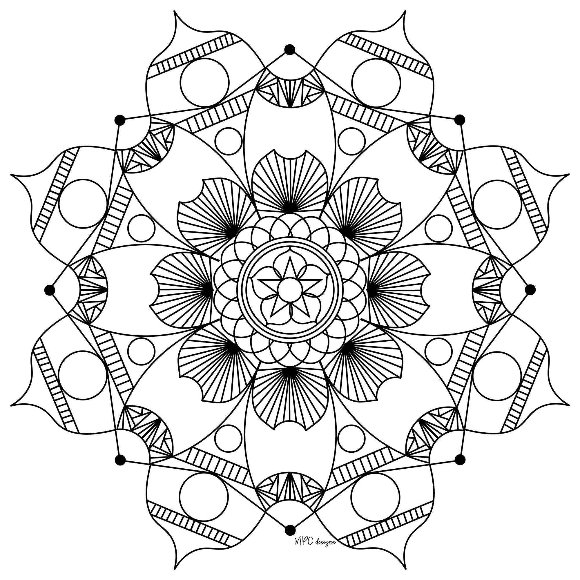Mandala with cute petals, Artist : MPC Design