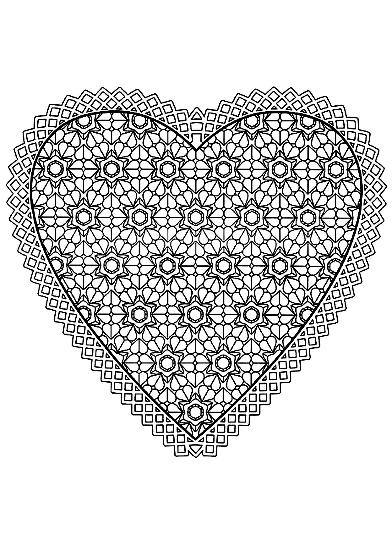 Mandala with the shape of an heart