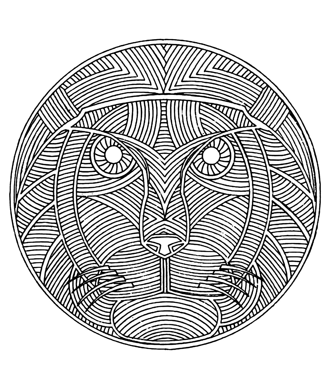 free mandala for to print lion malas adult coloring pages