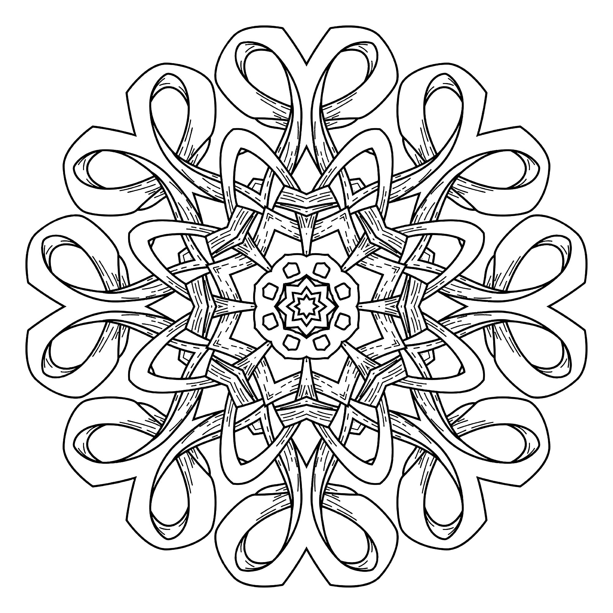 Abstract Decorative Mandala Mandalas Adult Coloring Pages