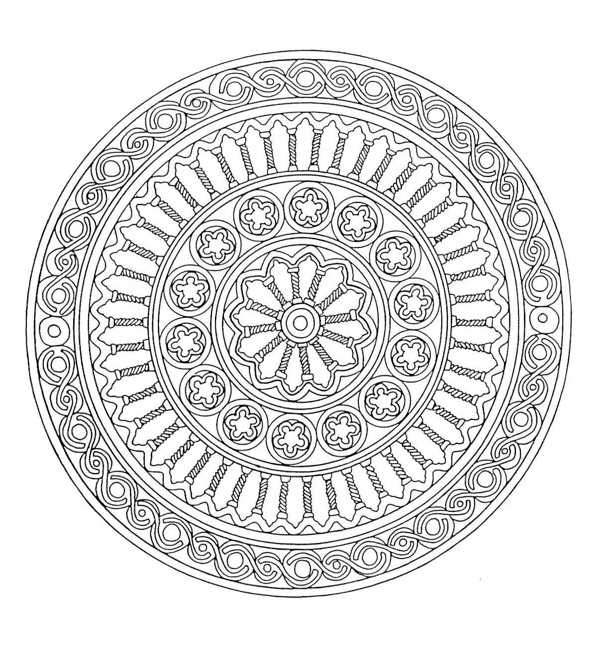 Is the Greece served as inspiration for this Mandala? In any case it seems there is columns of temples in this coloring page. See for yourself ... and color !