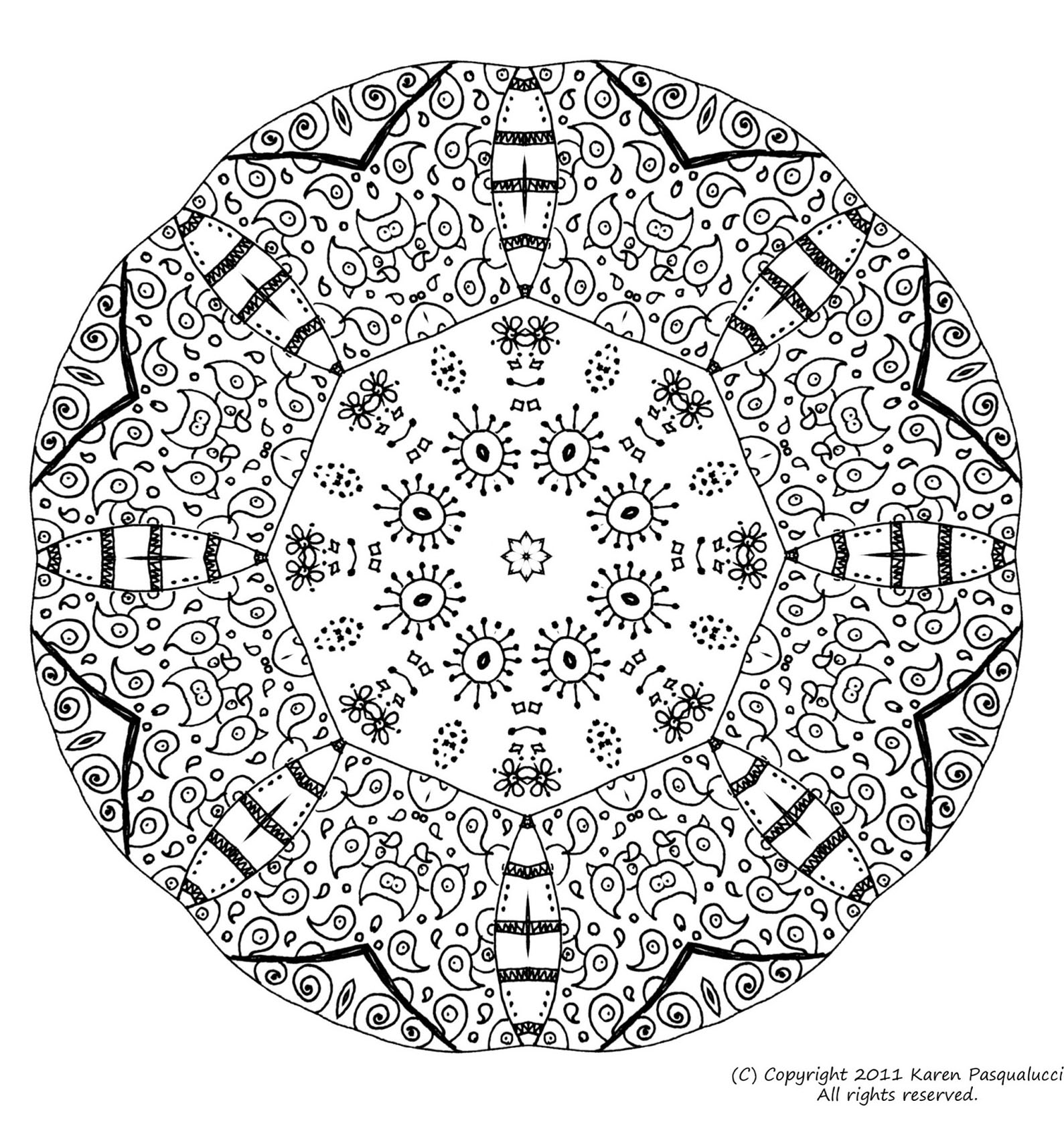 Mandala for adult fairly complex, with high level of detail