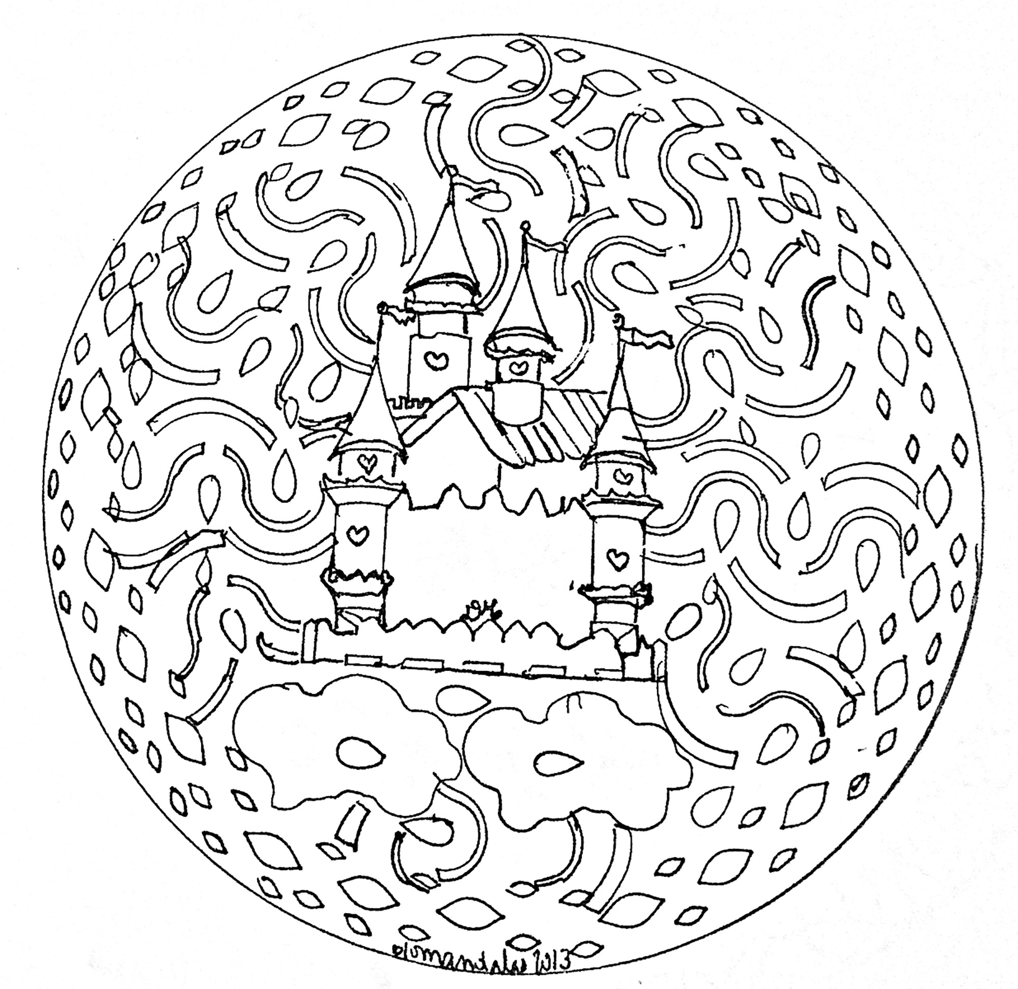 Mandala with castle - Image with : Castle, Artist : Domandalas