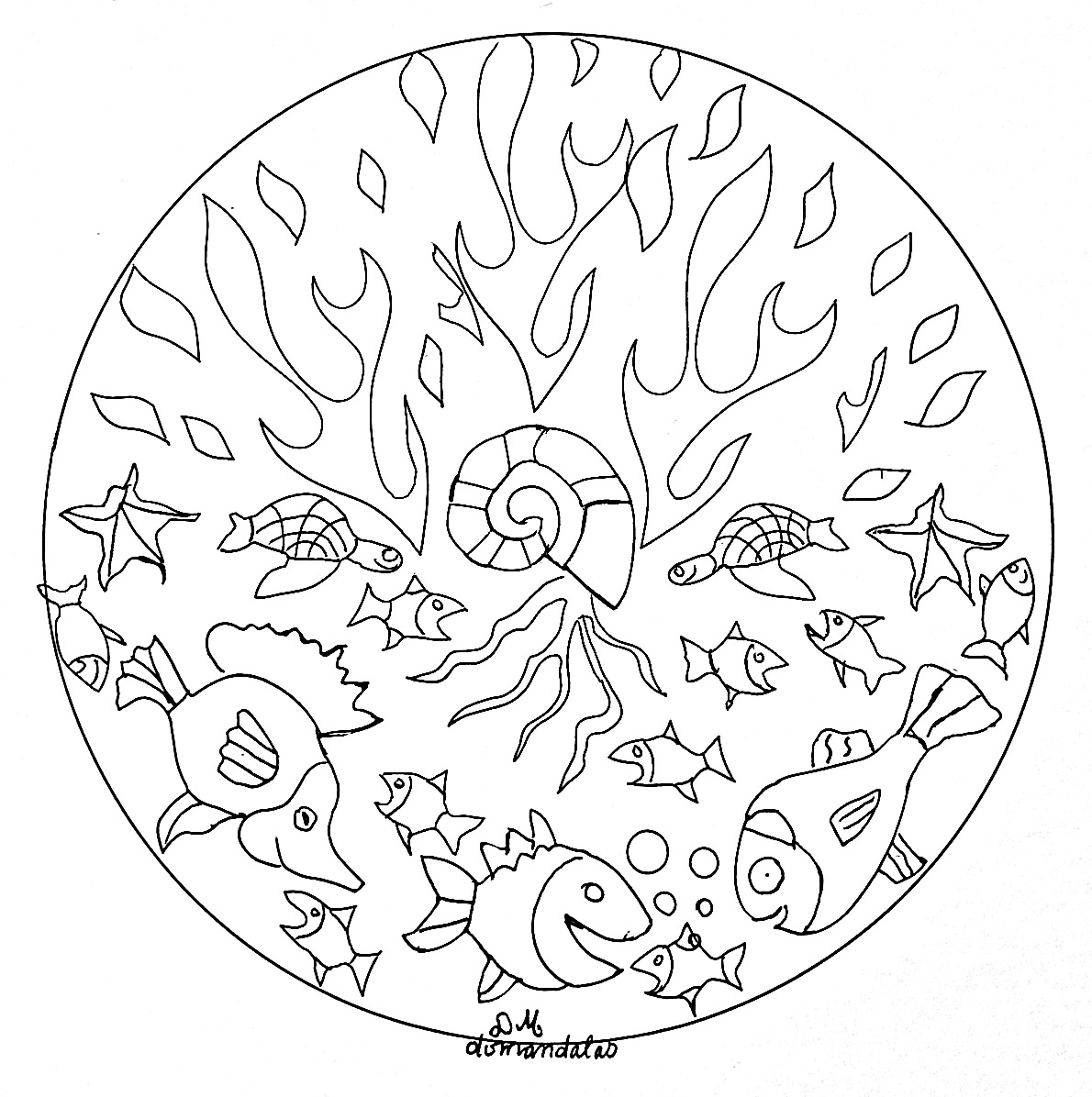 Mandala Domandalas Seabed Mandalas Coloring Pages For Kids To Print Color
