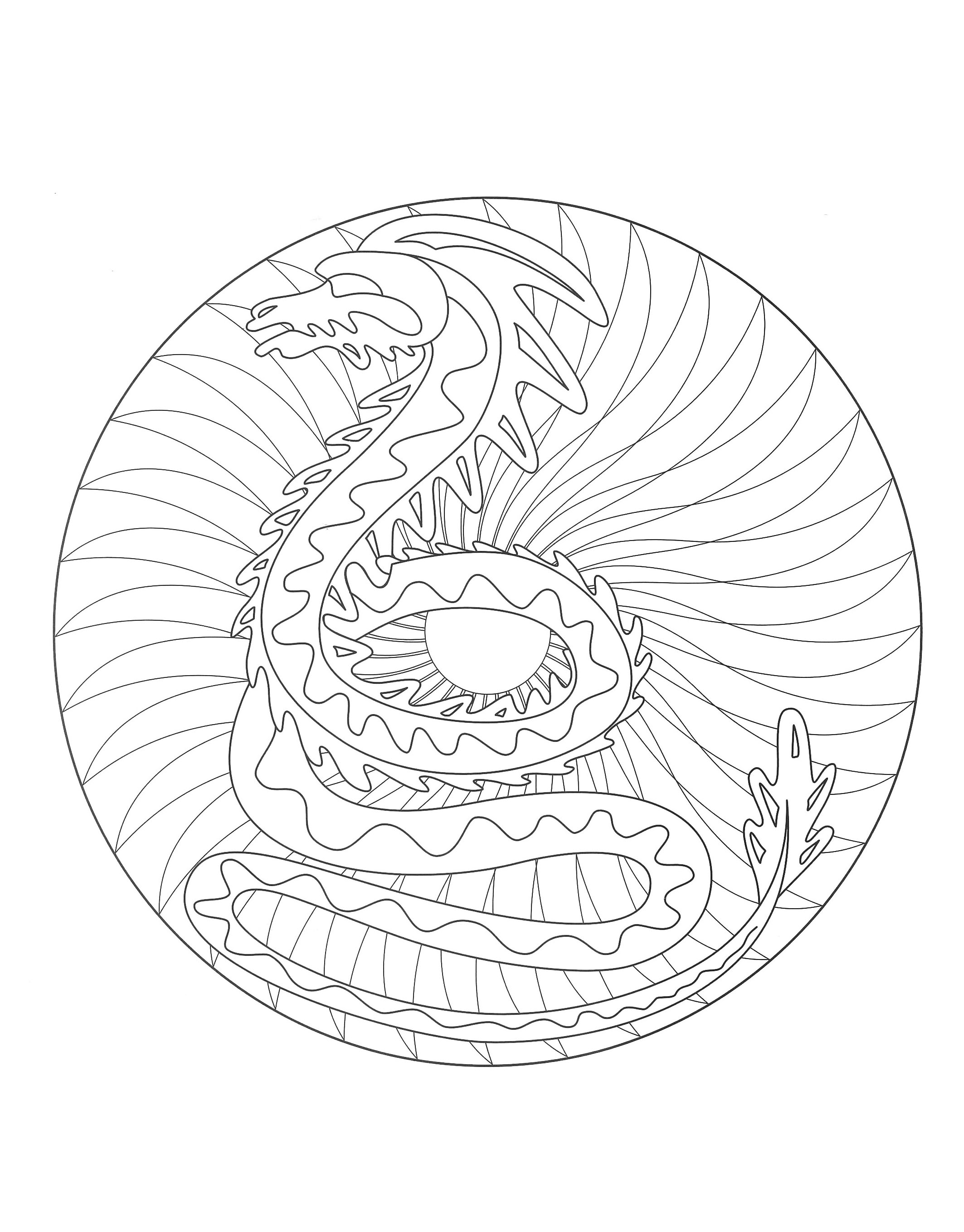 Mandala with a dragon 2