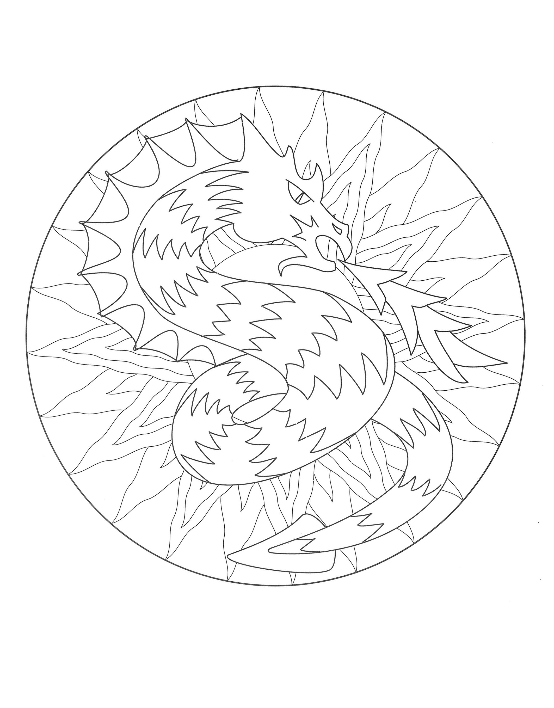 Mandala with a dragon 3