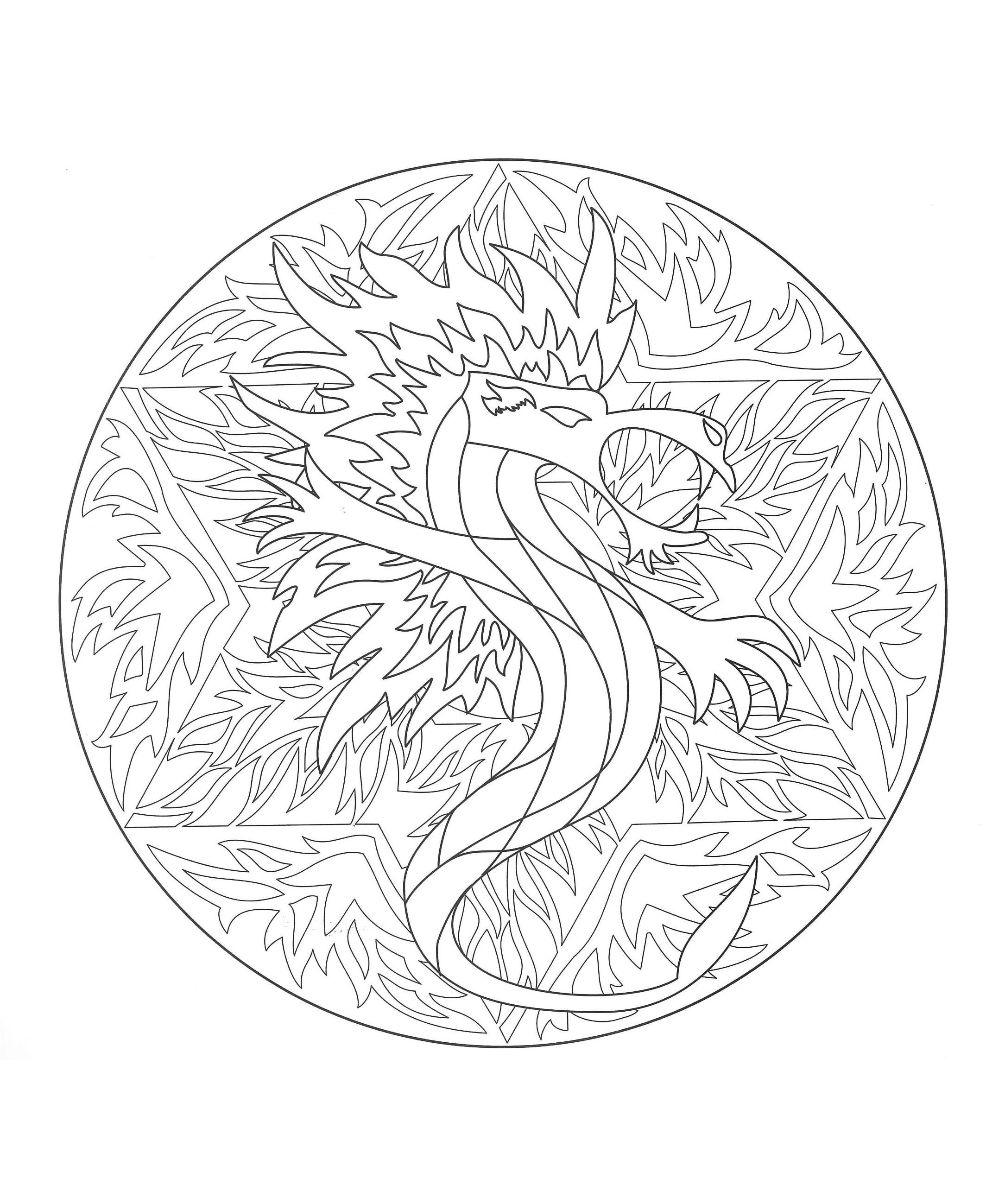 Mandala with a dragon 5