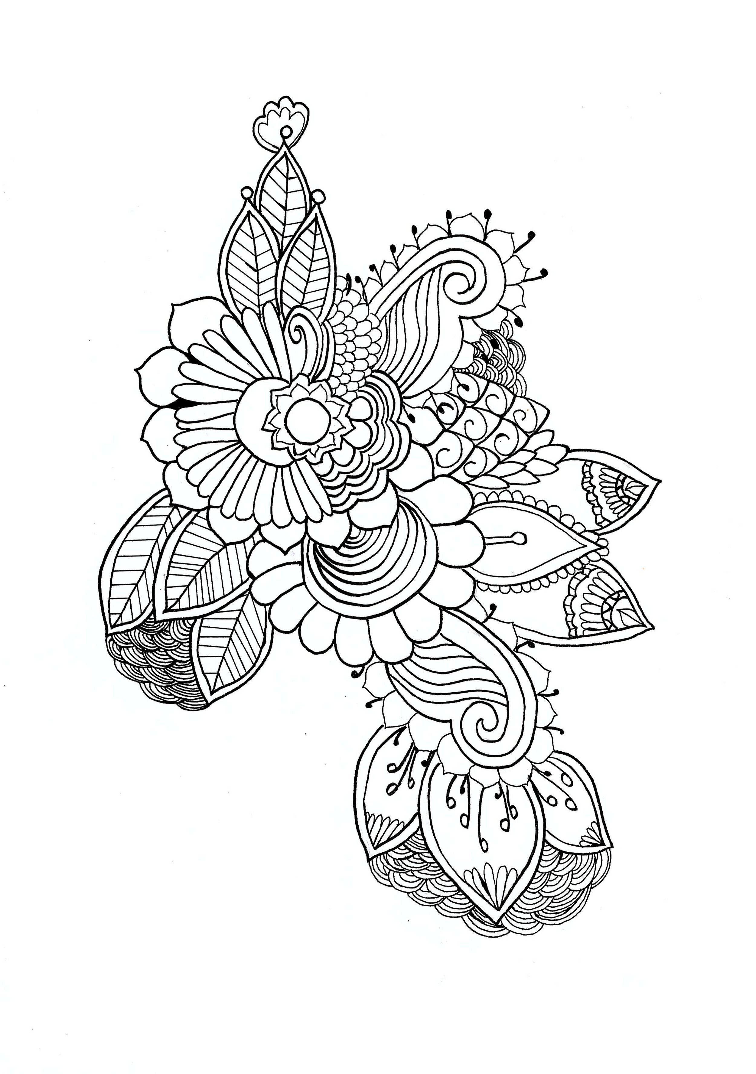 Coloring of a mandala with a particular style, Artist : Chloe