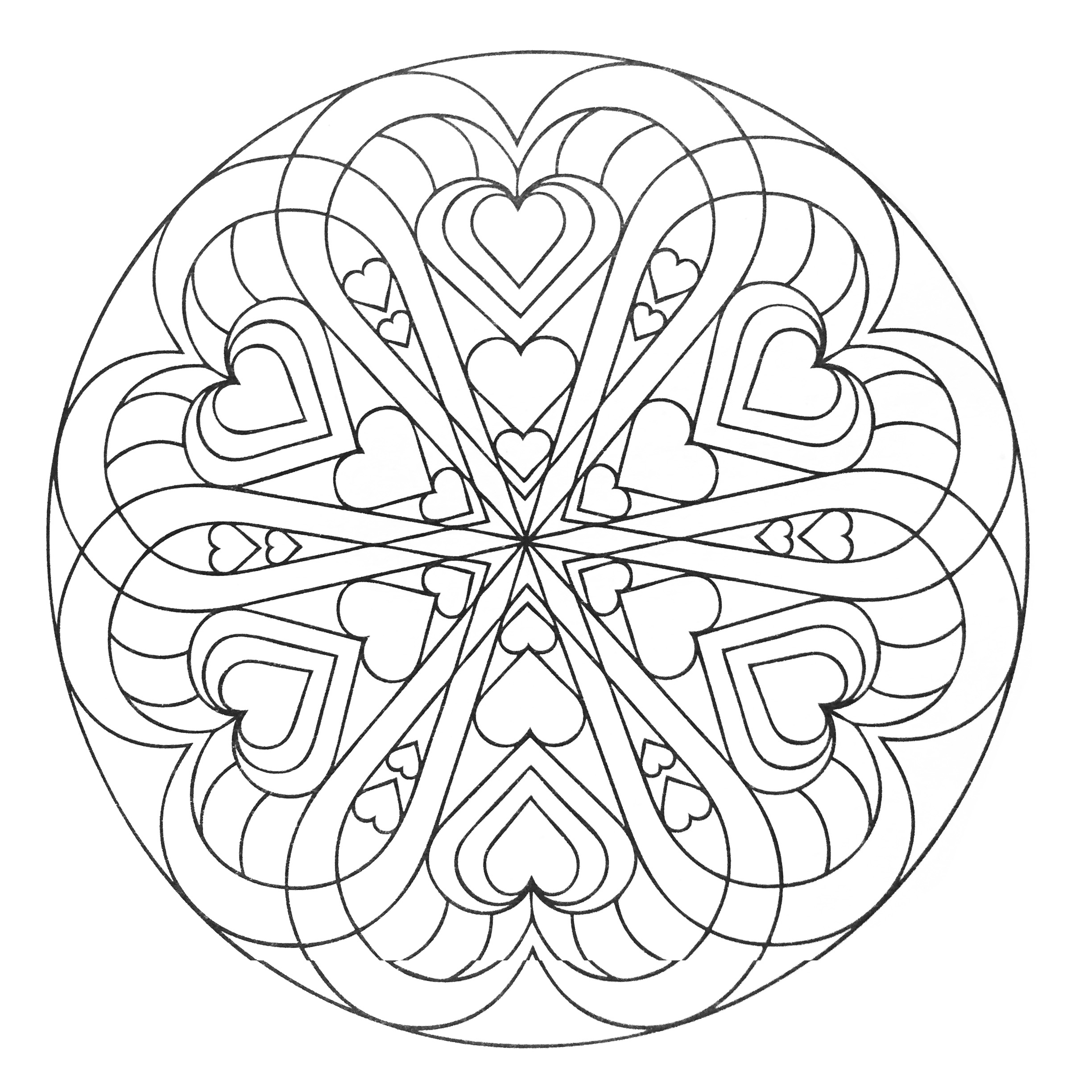 Mandala full of hearts