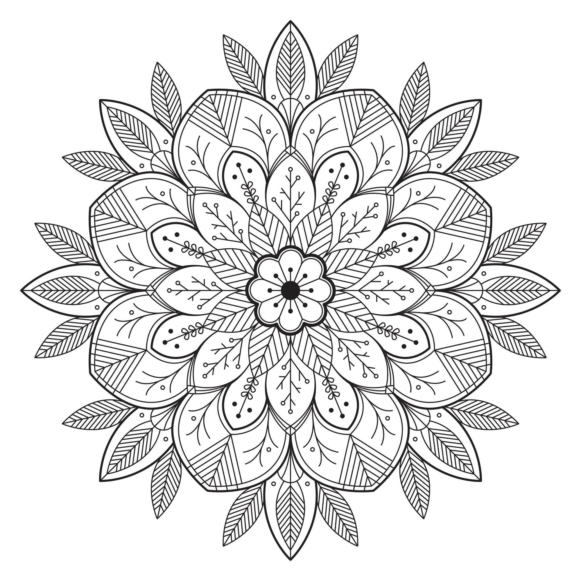 Easy Flower Mandala Coloring Pages Coloring Pages Best