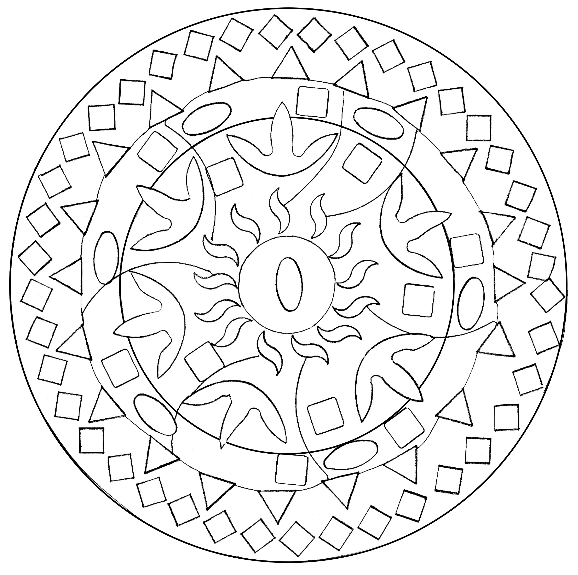 Download Easy abstract mandala - M&alas Adult Coloring Pages