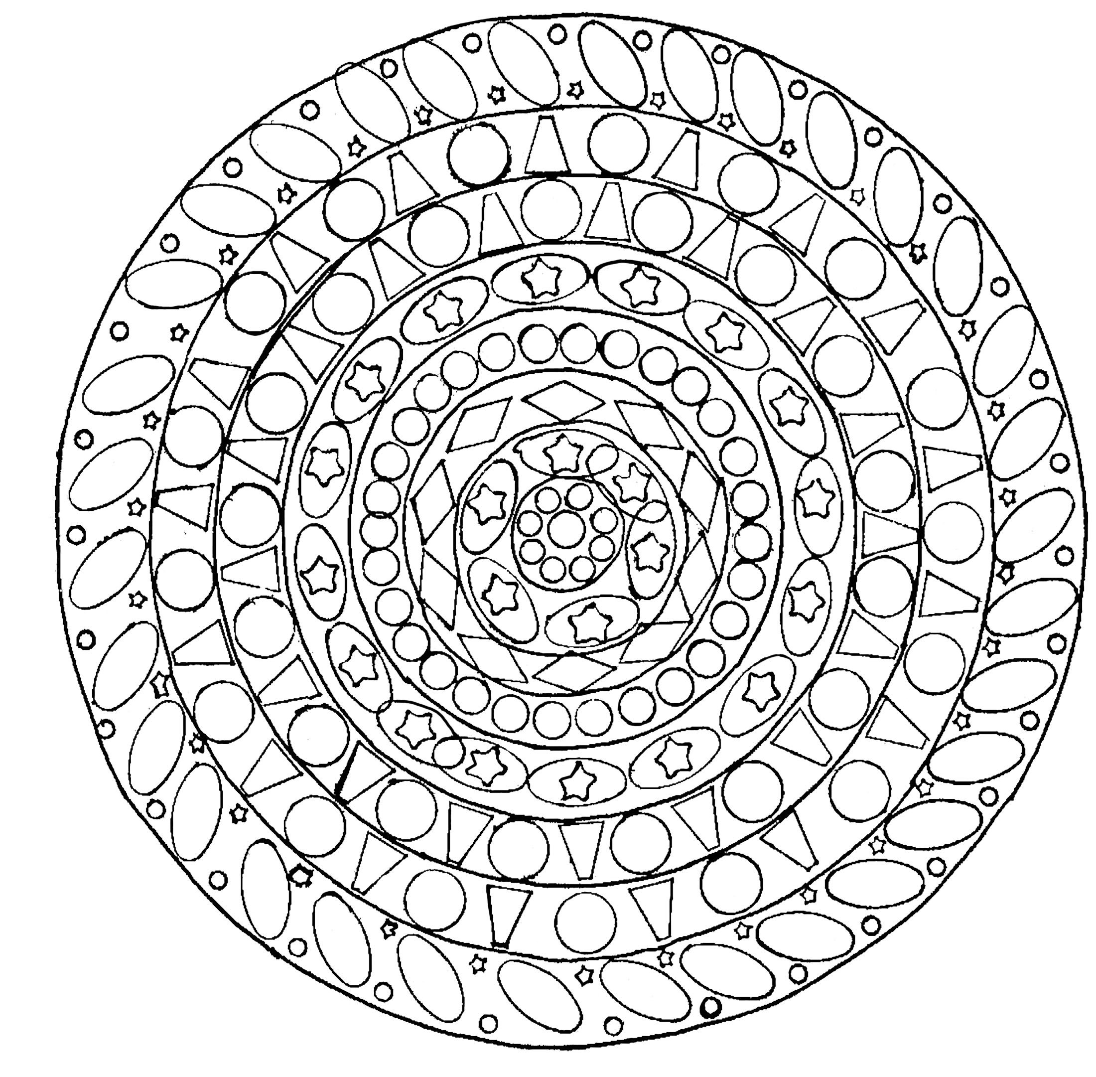 Geometric mandala - Mandalas Adult Coloring Pages