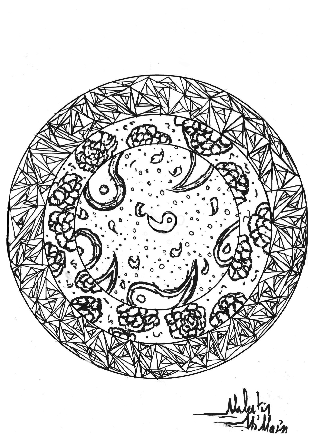 A Mandala created by Valentin for your coloring page time, Artist : Valentin