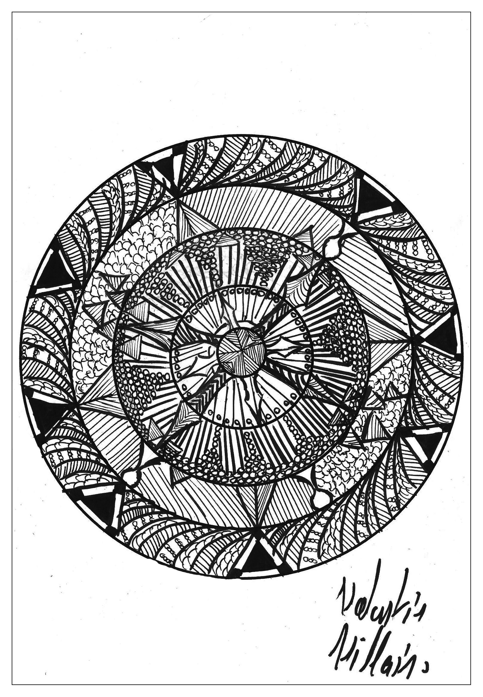A Mandala with many details by Valentin, Artist : Valentin