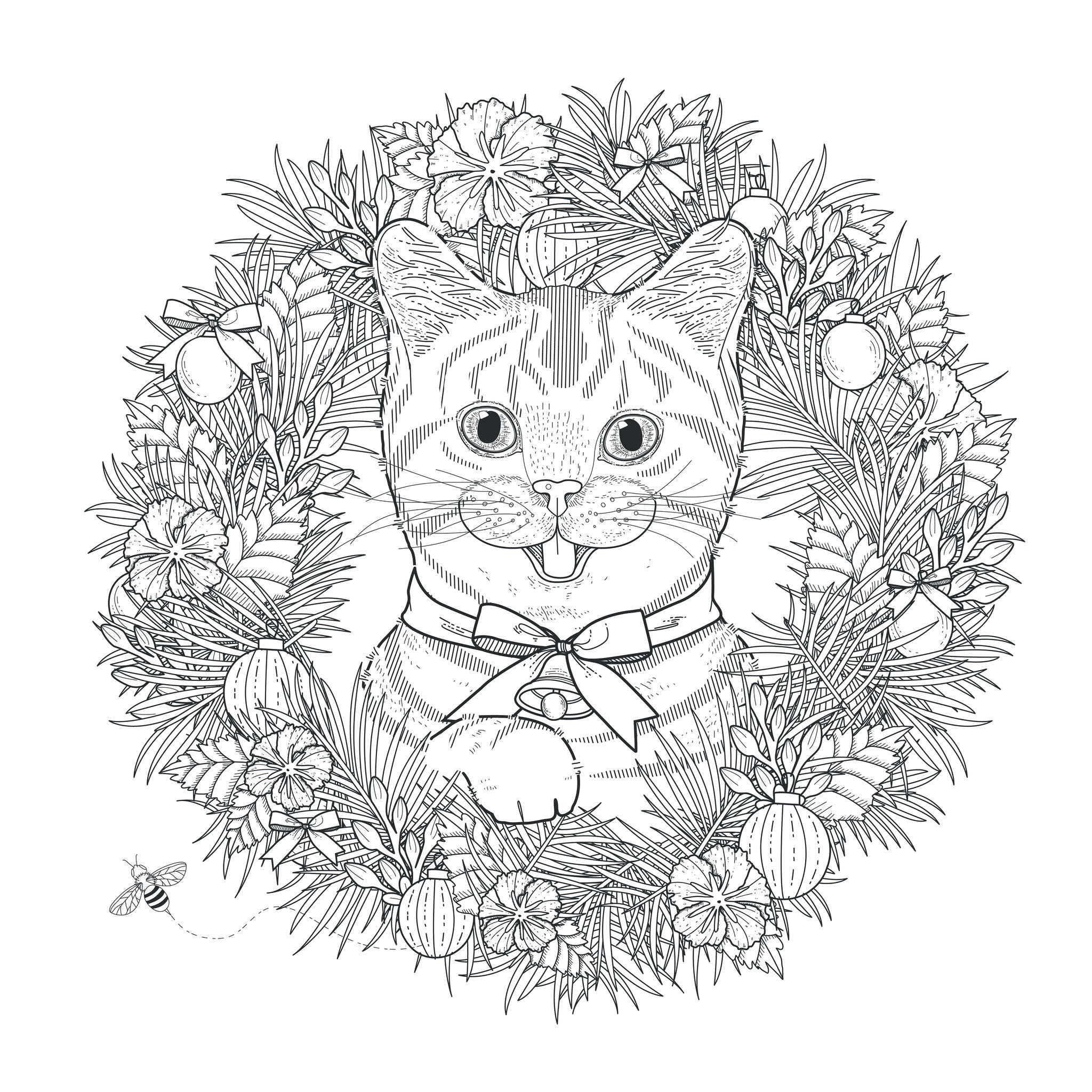 Mandala cat by kchung - Mandalas Adult Coloring Pages