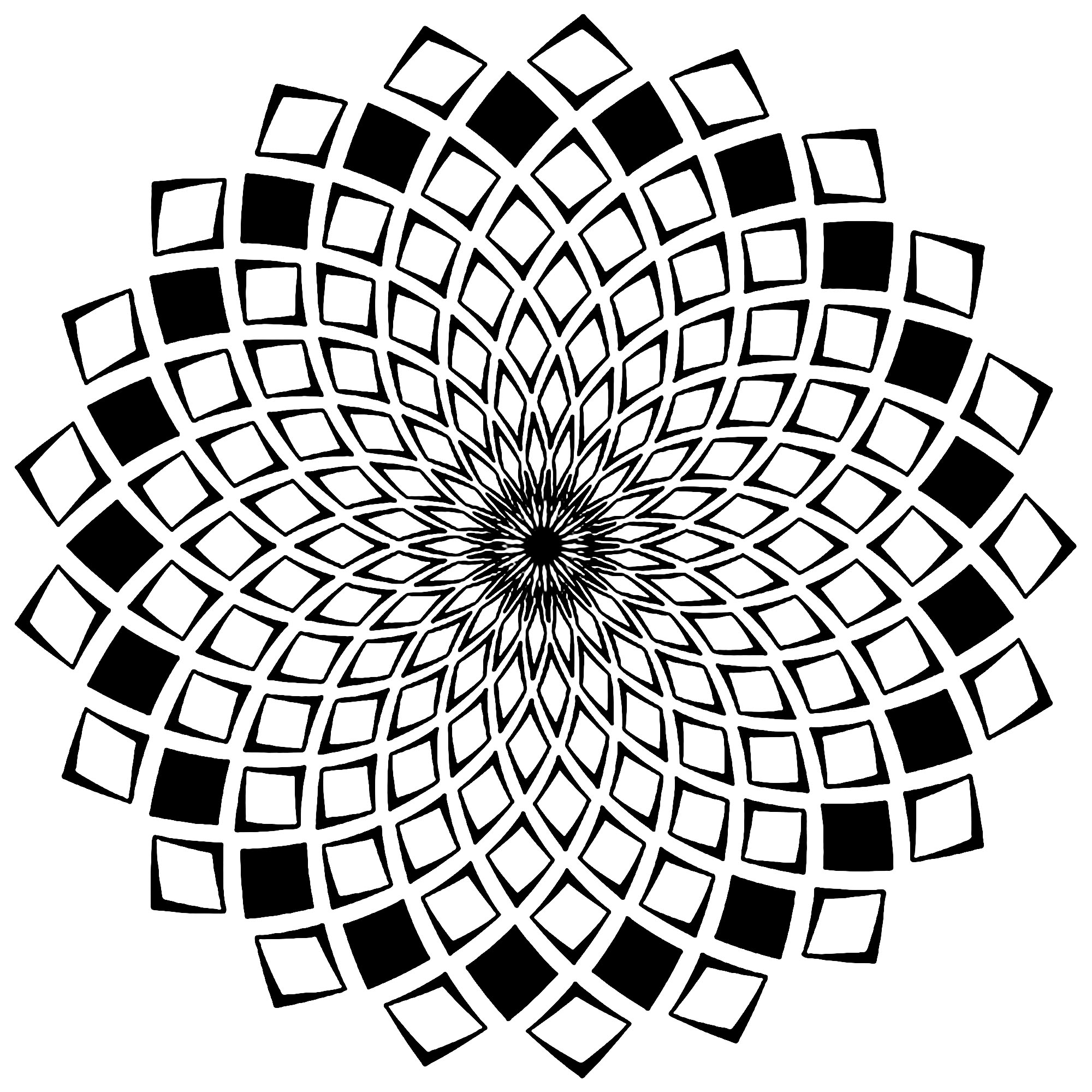 Mandala composed of little squares