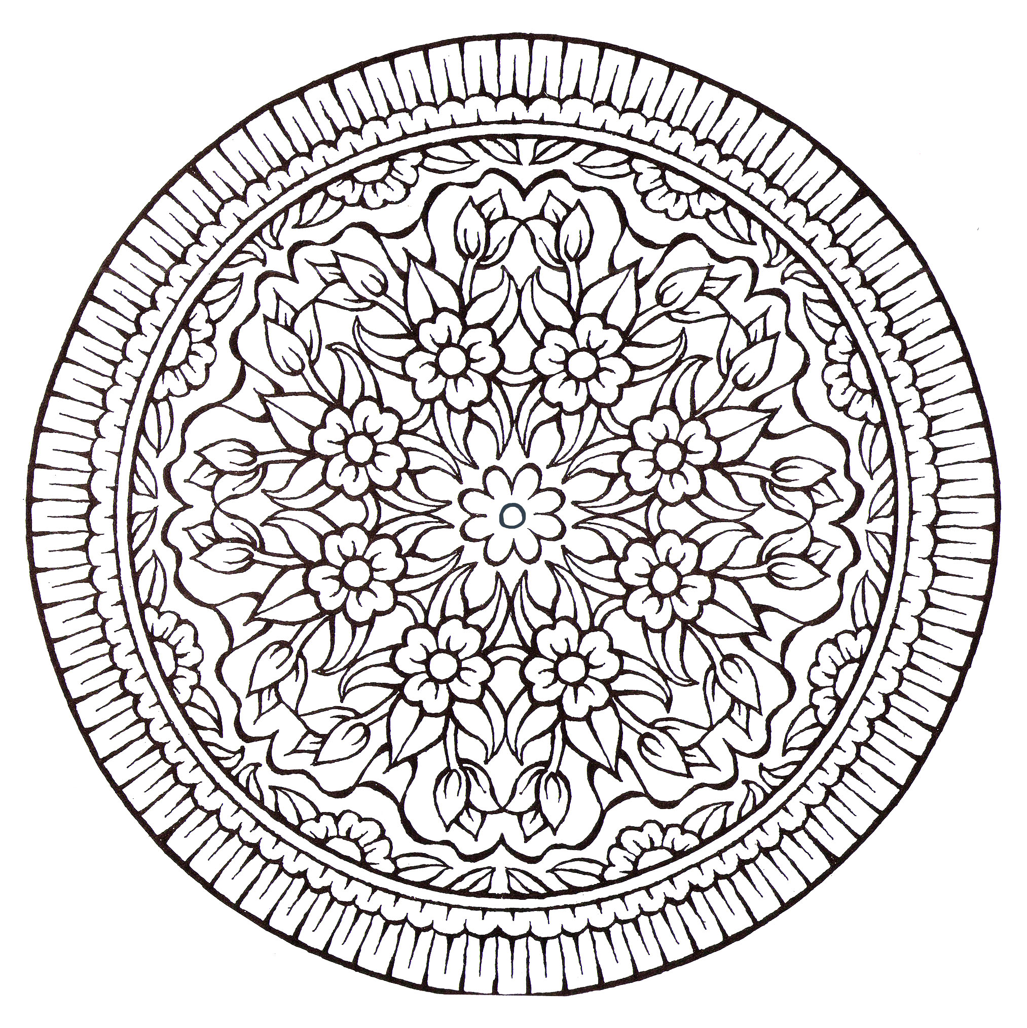 A Mandala very 'Vintage style', with a lot of flowers