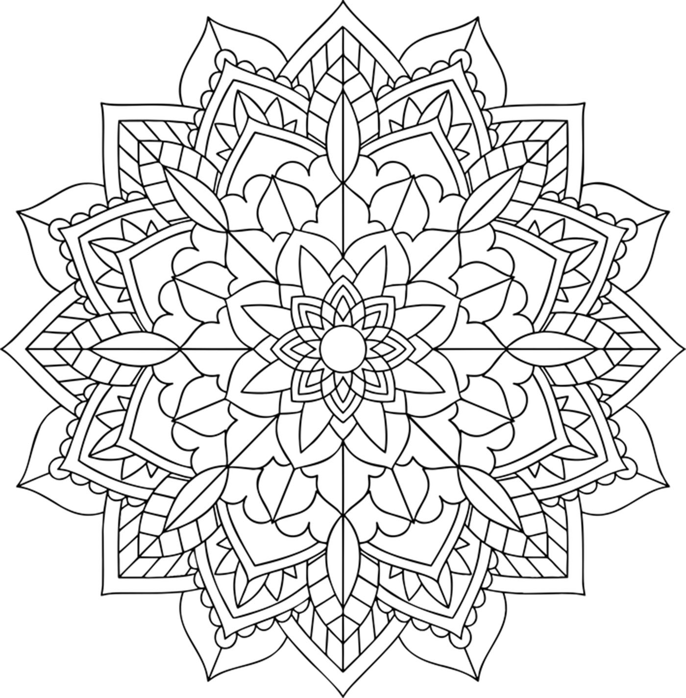 Download Simple Floral Mandala - Mandalas Adult Coloring Pages