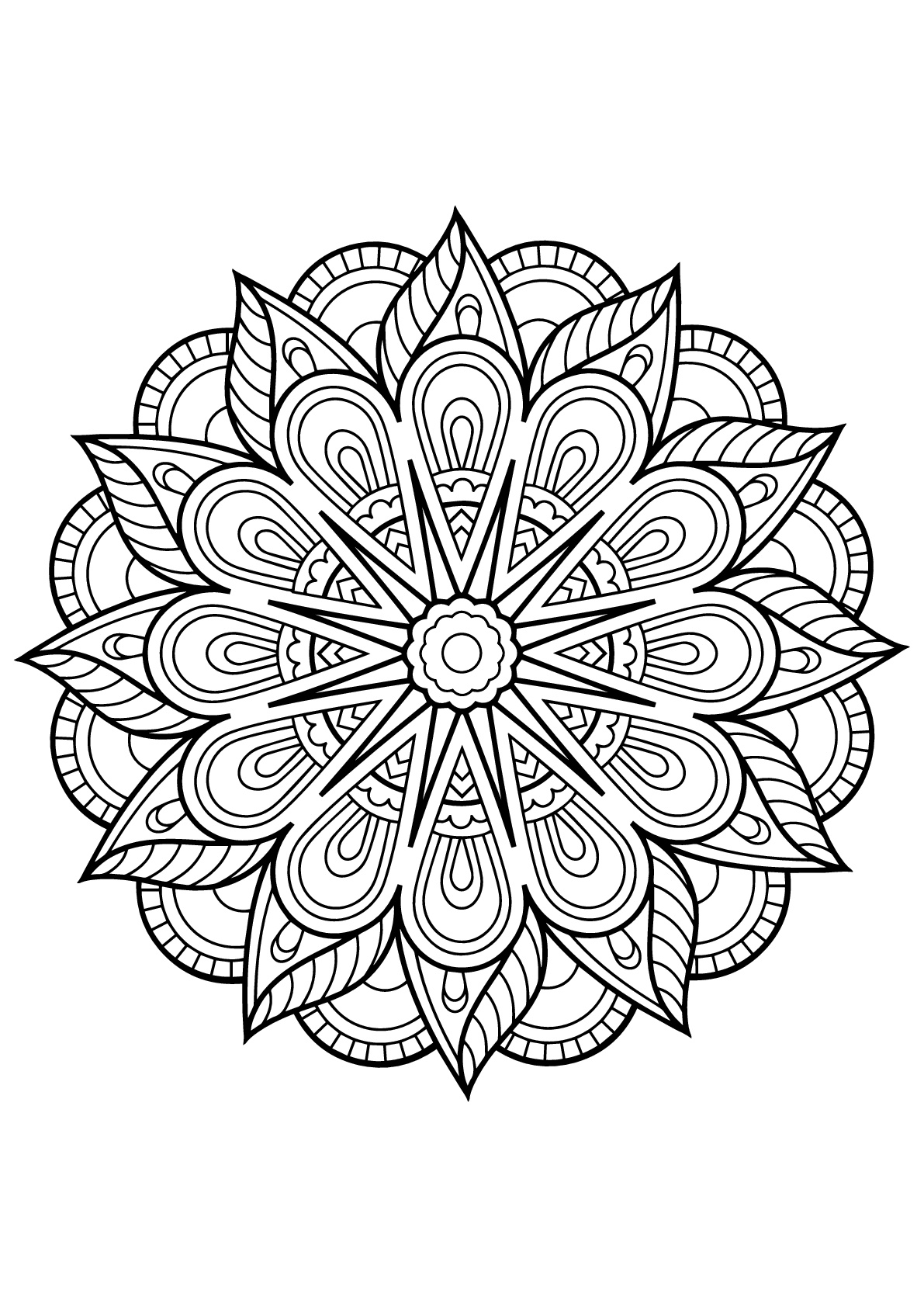 Mandala from free coloring books for adults - 1 - Mandalas Adult Coloring  Pages