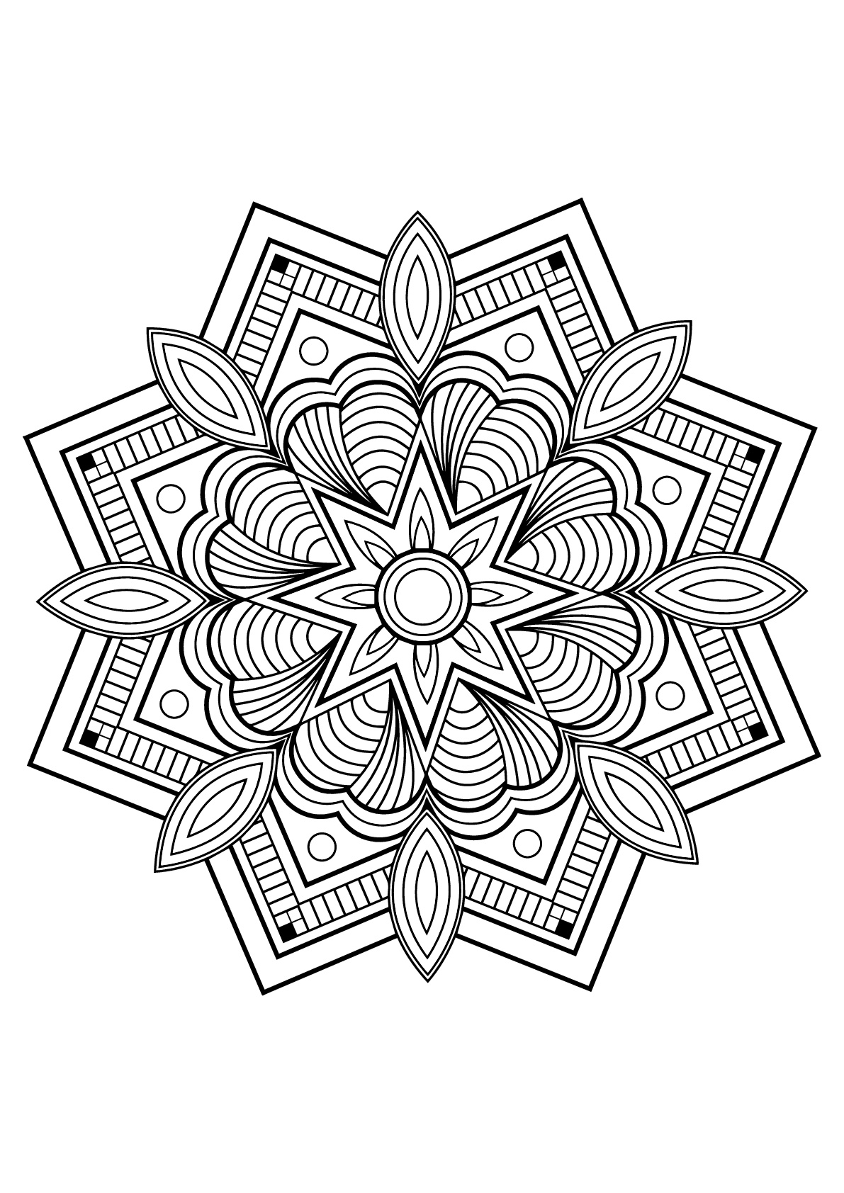 Exclusive Mandala from Free Coloring book for adults