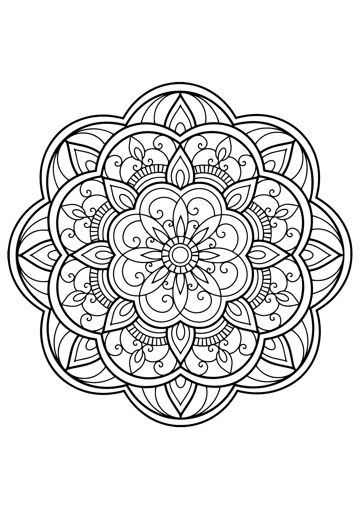Download Mandala from free coloring books for adults 14 - Mandalas Adult Coloring Pages