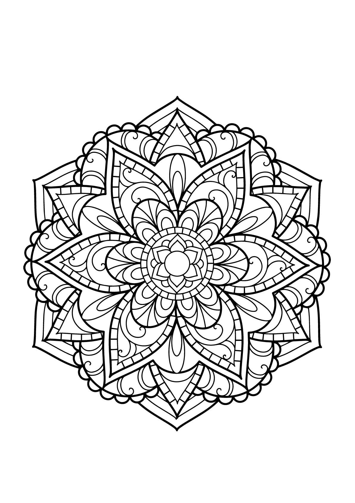 Mandala from a free adult coloring book - Mandalas Adult Coloring Pages