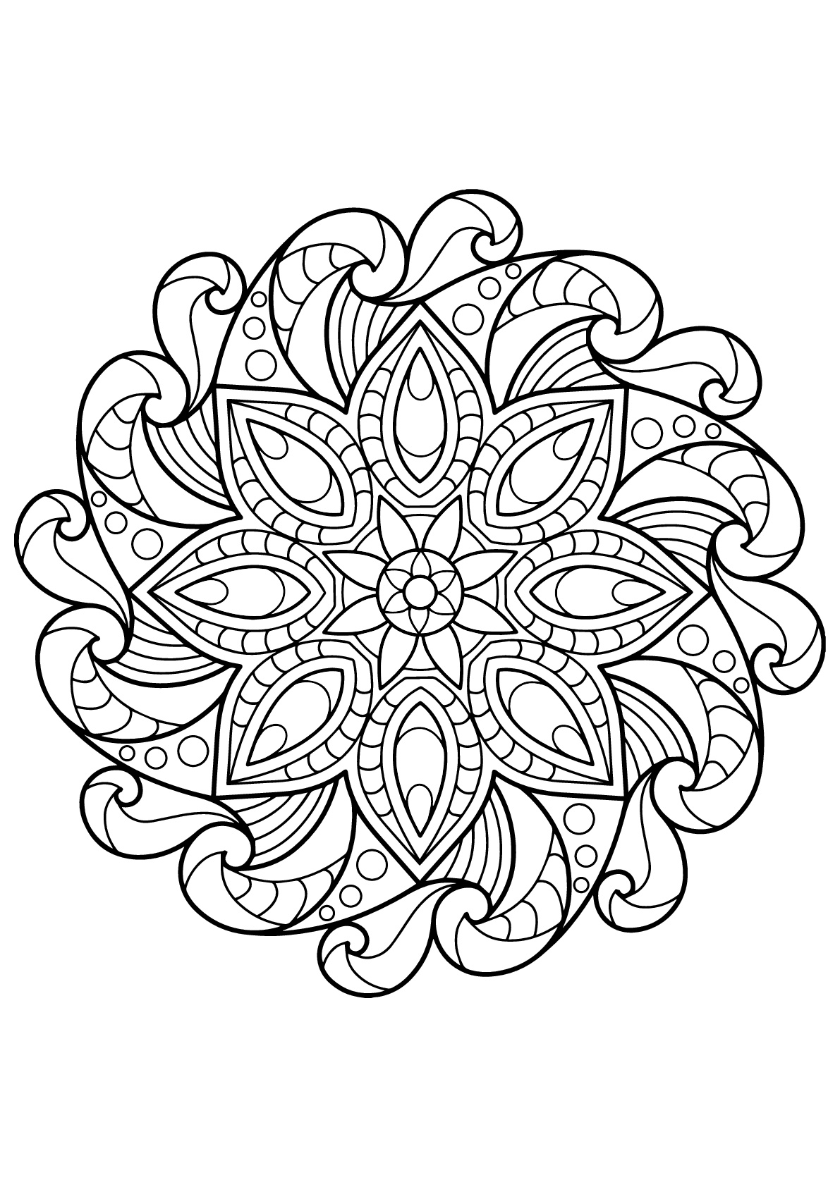 Beautiful Mandala from Free Coloring book for adults