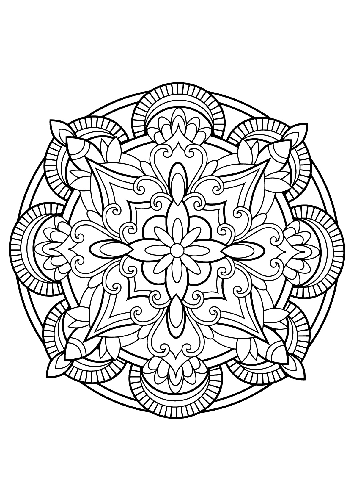 Easy Printable Mandalas Coloring Pages For Adults