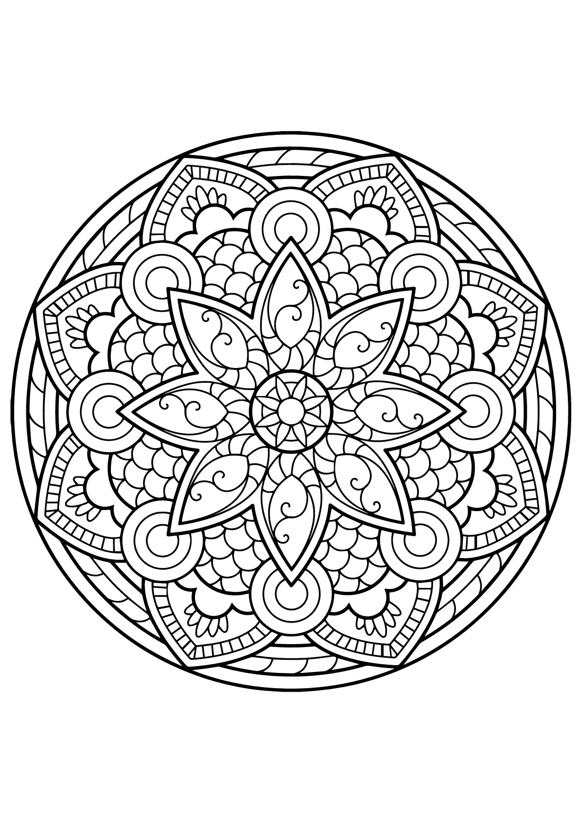 Download Mandala from free coloring books for adults 4 - Mandalas Adult Coloring Pages