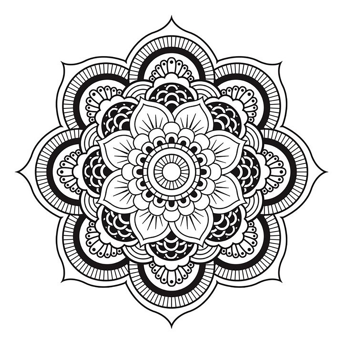 Mandala To Download Free Simple Flower Mandalas Adult Coloring Pages