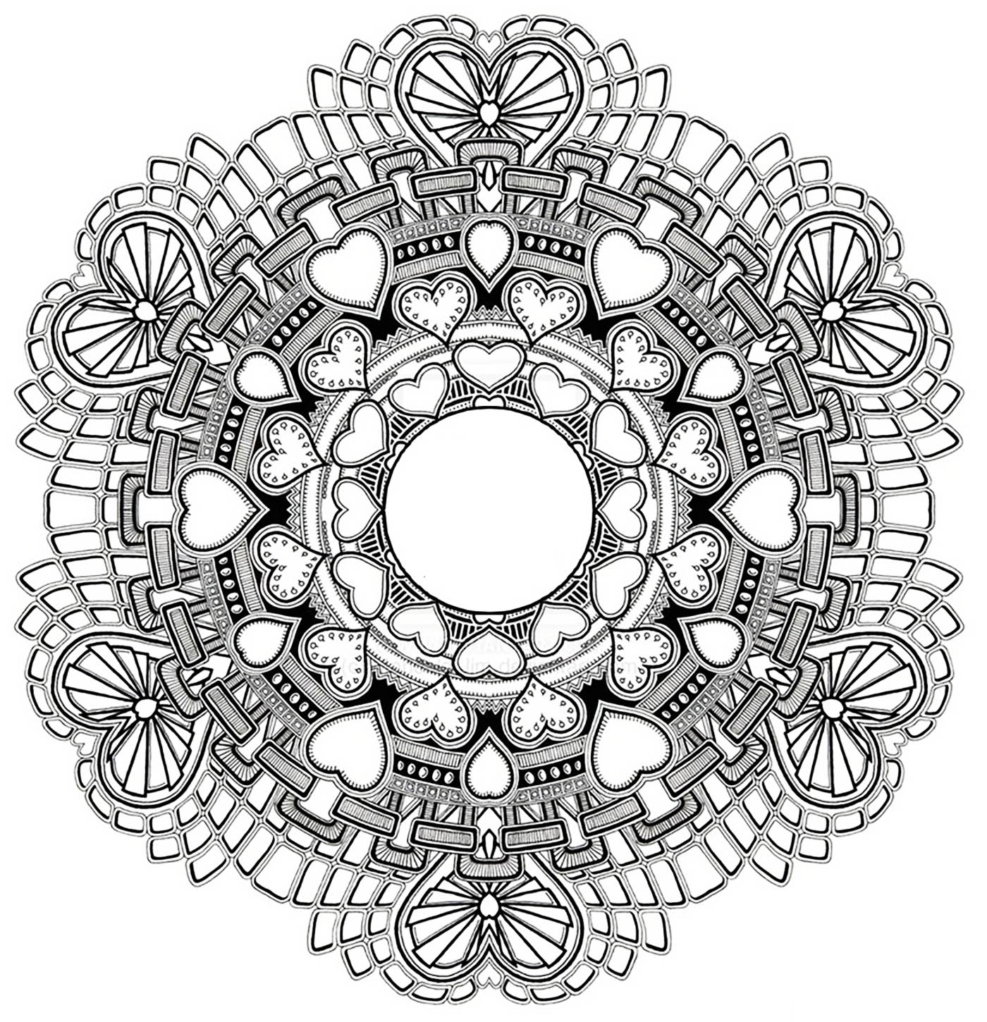 Mandala to download in pdf - 3 - Image with : Heart