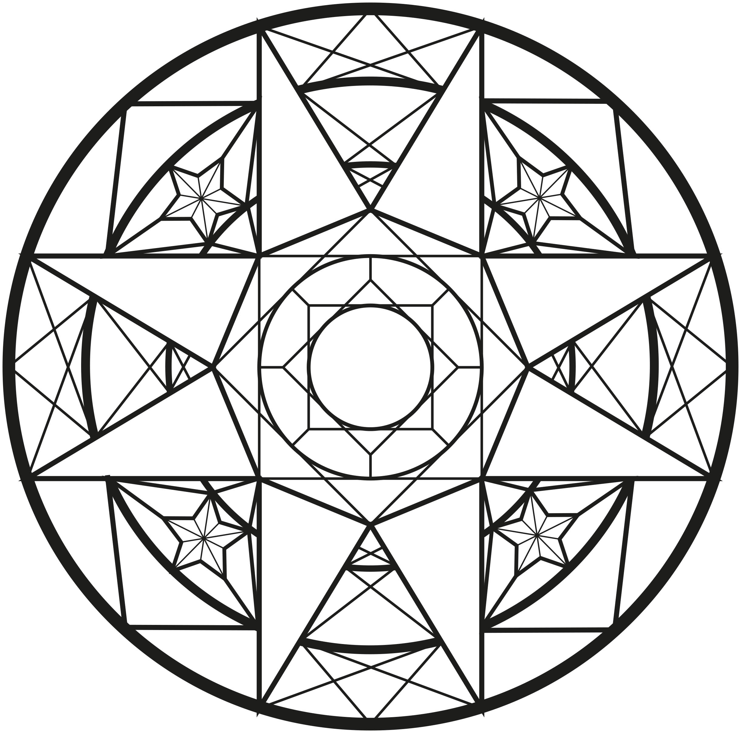 Color this diamond and geometric based Mandala and all his details, Artist : Allan
