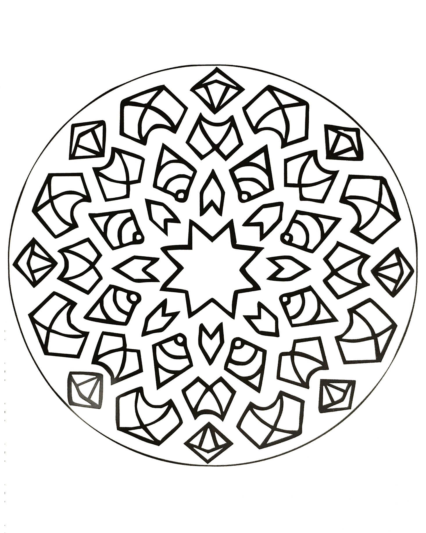 Mandalas to download for free - 17 - Image with : Star